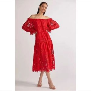 Anthropologie Delfi Off-The-Shoulder Midi Dress